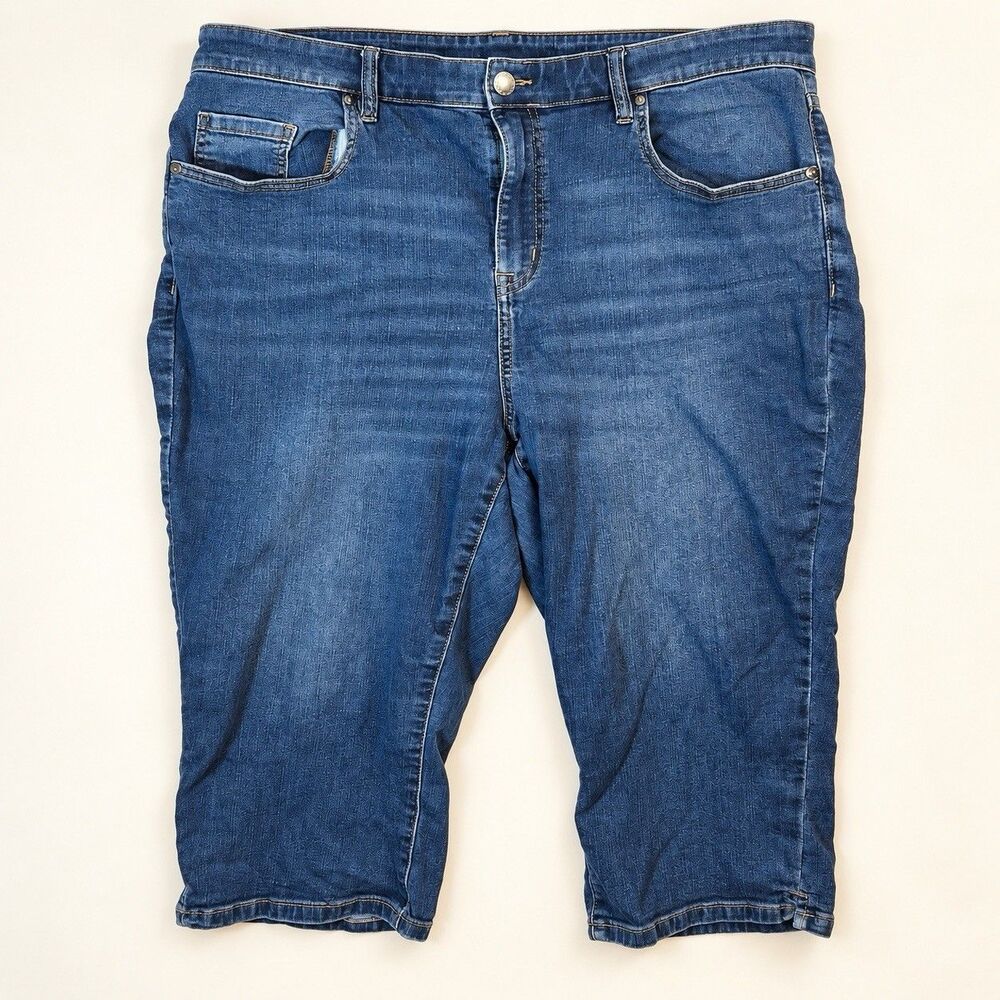 Lane Bryant Signature Fit Pedal High Rise Blue Stretch Denim Jeans Plus Size 22